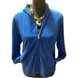 💙💙NWT-JUICY CONTOUR BLUE SLASH VELOUR JACKET SZ L💙💙